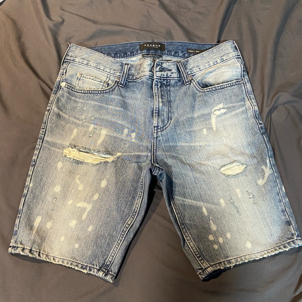 Mens Pacsun Distressed Denim Shorts Size 30